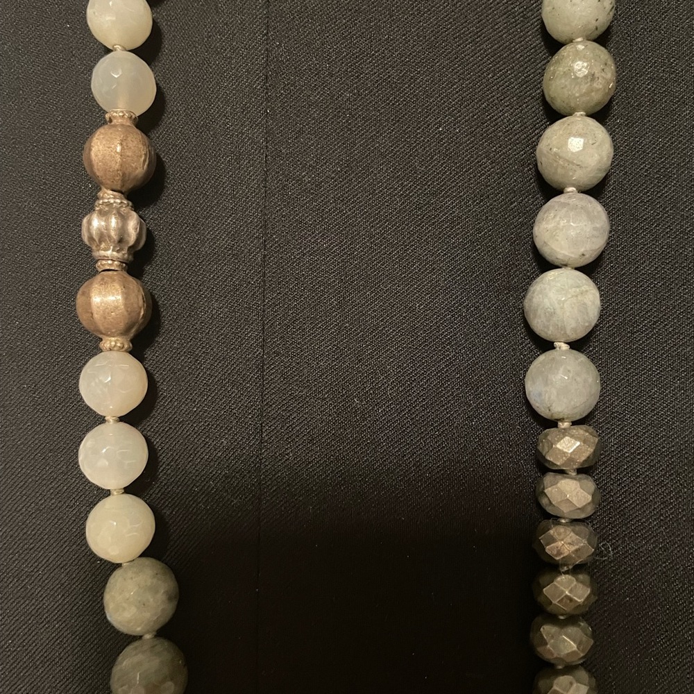 Yemen vintage silver beads labradorite bead necklace by Designer Ria B - Picture 5 of 9
